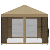 Gazebo da giardino con pareti laterali 4  3 m Beige