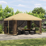Gazebo da giardino con pareti laterali 4  3 m Crema