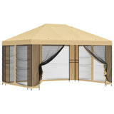 Gazebo da giardino con pareti laterali 4  3 m Crema