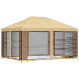 Gazebo da giardino con pareti laterali 4  3 m Crema