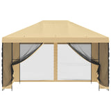 Gazebo da giardino con pareti laterali 4  3 m Crema