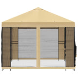 Gazebo da giardino con pareti laterali 4  3 m Crema