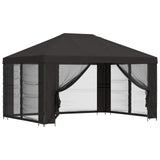 Gazebo da giardino con pareti laterali 4  3 m Antracite