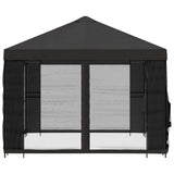 Gazebo da giardino con pareti laterali 4  3 m Antracite