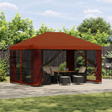 Gazebo con pareti laterali 4  3 m Terracotta