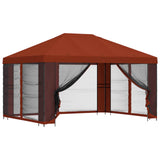Gazebo con pareti laterali 4  3 m Terracotta