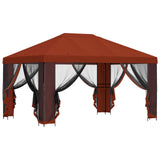 Gazebo con pareti laterali 4  3 m Terracotta