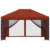 Gazebo con pareti laterali 4  3 m Terracotta