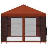 Gazebo con pareti laterali 4  3 m Terracotta