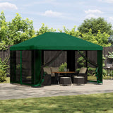 Gazebo da giardino con pareti laterali 4  3 m Verde