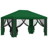 Gazebo da giardino con pareti laterali 4  3 m Verde