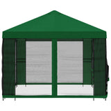 Gazebo da giardino con pareti laterali 4  3 m Verde
