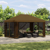 Gazebo da giardino con pareti laterali 4  3 m Tortora