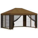 Gazebo da giardino con pareti laterali 4  3 m Tortora