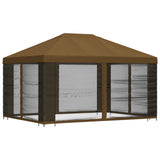 Gazebo da giardino con pareti laterali 4  3 m Tortora