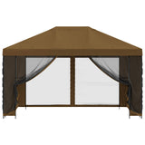 Gazebo da giardino con pareti laterali 4  3 m Tortora