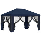 Gazebo da giardino con pareti laterali 4  3 m Blu