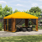 Gazebo da giardino con pareti laterali 4  3 m Giallo