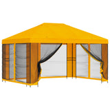 Gazebo da giardino con pareti laterali 4  3 m Giallo