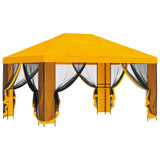 Gazebo da giardino con pareti laterali 4  3 m Giallo