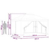 Gazebo da giardino con pareti laterali 4  3 m Giallo