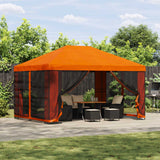 Gazebo da giardino con pareti laterali 4  3 m Arancione