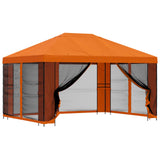 Gazebo da giardino con pareti laterali 4  3 m Arancione