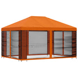 Gazebo da giardino con pareti laterali 4  3 m Arancione
