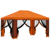Gazebo da giardino con pareti laterali 4  3 m Arancione