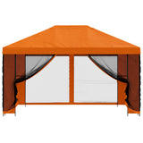Gazebo da giardino con pareti laterali 4  3 m Arancione