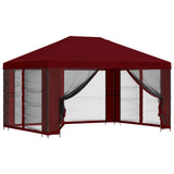 Gazebo da giardino con pareti laterali 4  3 m Borgogna
