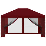 Gazebo da giardino con pareti laterali 4  3 m Borgogna