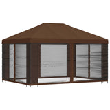 Gazebo da giardino con pareti laterali 4  3 m Marrone