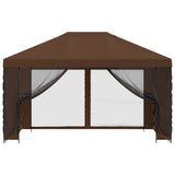 Gazebo da giardino con pareti laterali 4  3 m Marrone