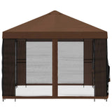 Gazebo da giardino con pareti laterali 4  3 m Marrone