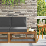Divano da Esterno Naturale e Antracite 91 x 63 x 73 cm