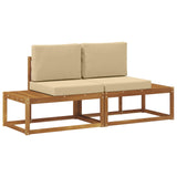 Divano da Esterno con cuscino 2 Pezzo Naturale e Beige