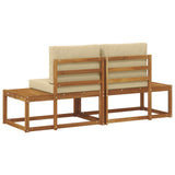 Divano da Esterno con cuscino 2 Pezzo Naturale e Beige