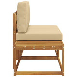 Divano da Esterno con cuscino 2 Pezzo Naturale e Beige