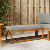 Panca Sgabello Grigio Naturale e Chiaro 115 x 43 x 37 cm