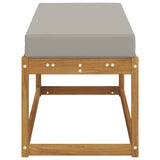 Panca Sgabello Grigio Naturale e Chiaro 115 x 43 x 37 cm