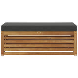 Panca Sgabello Naturale e Antracite 115 x 43 x 37 cm