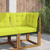 Cuscino per divano da esterno 3 pcs Verde Poliestere