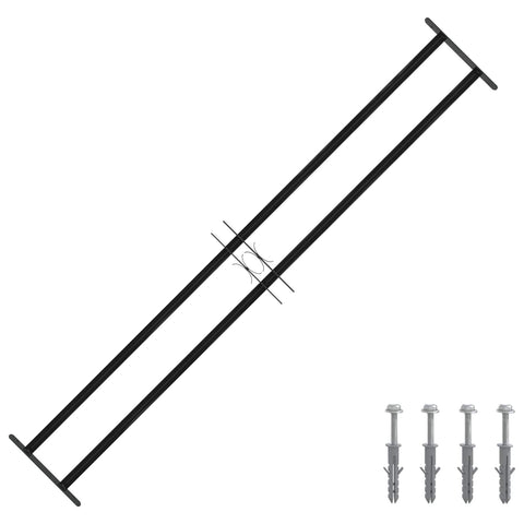 Griglia Finestra Nero 176 x 30 cm Acciaio verniciato a polvere