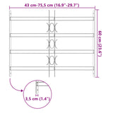 Griglia Finestra Nero 75.5 x 60 cm Acciaio verniciato a polvere