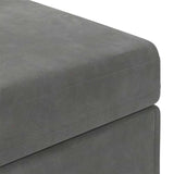 Pouf Grigio scuro Velluto e Legno Ingegnerizzato