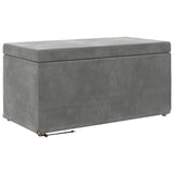 Pouf Grigio scuro Velluto e Legno Ingegnerizzato
