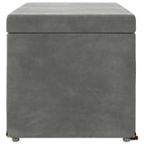 Pouf Grigio scuro Velluto e Legno Ingegnerizzato