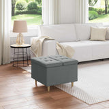 Pouf contenitore Grigio scuro 60 x 60 x 45 cm Tessuto