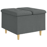 Pouf contenitore Grigio scuro 60 x 60 x 45 cm Tessuto